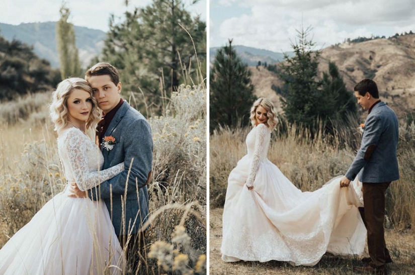 Conmovida hasta las lágrimas: la nieta se puso el vestido de su abuela para la boda, que tiene más de medio siglo