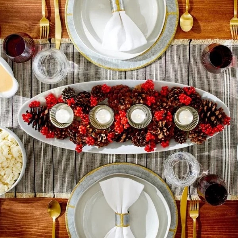 Coolest ideas Christmas decorations from cones and twigs