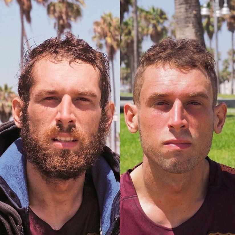 Cortes de pelo gratis para personas sin hogar: un barbero convierte a vagabundos en verdaderas bellezas Cortes de pelo gratis para personas sin hogar: un barbero convierte a vagabundos en verdaderas bellezas