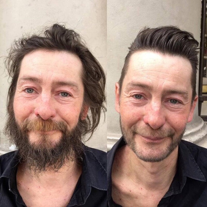 Cortes de pelo gratis para personas sin hogar: un barbero convierte a vagabundos en verdaderas bellezas Cortes de pelo gratis para personas sin hogar: un barbero convierte a vagabundos en verdaderas bellezas