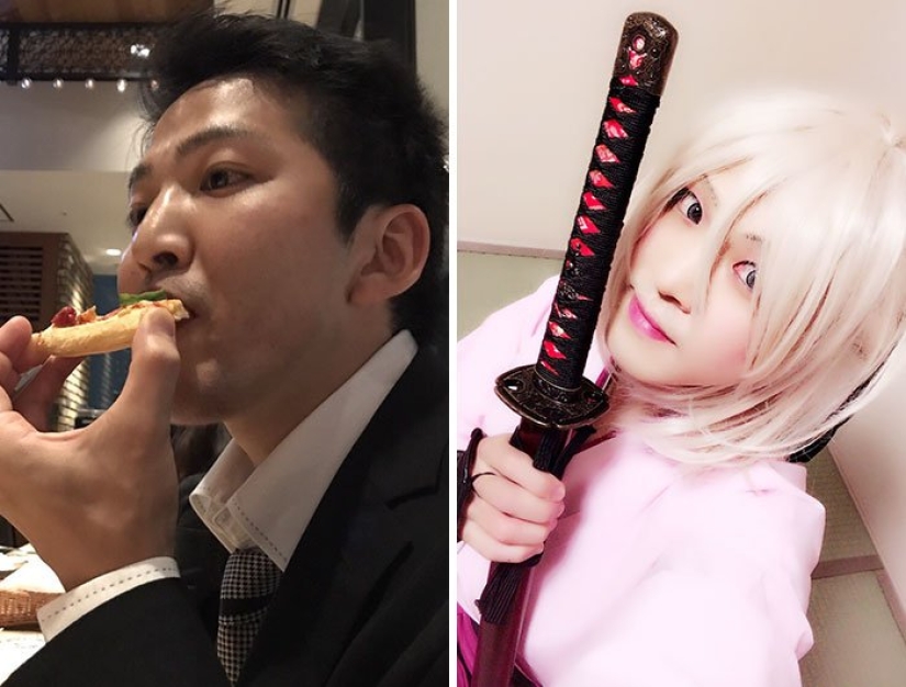 "Cosplay on/off": Japanese show their photos before and after entering the image