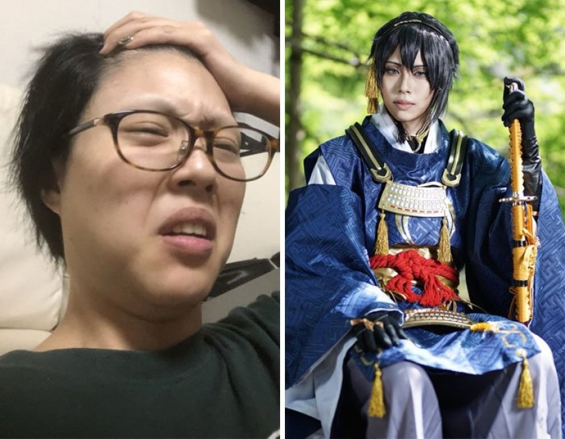 "Cosplay on/off": Japanese show their photos before and after entering the image