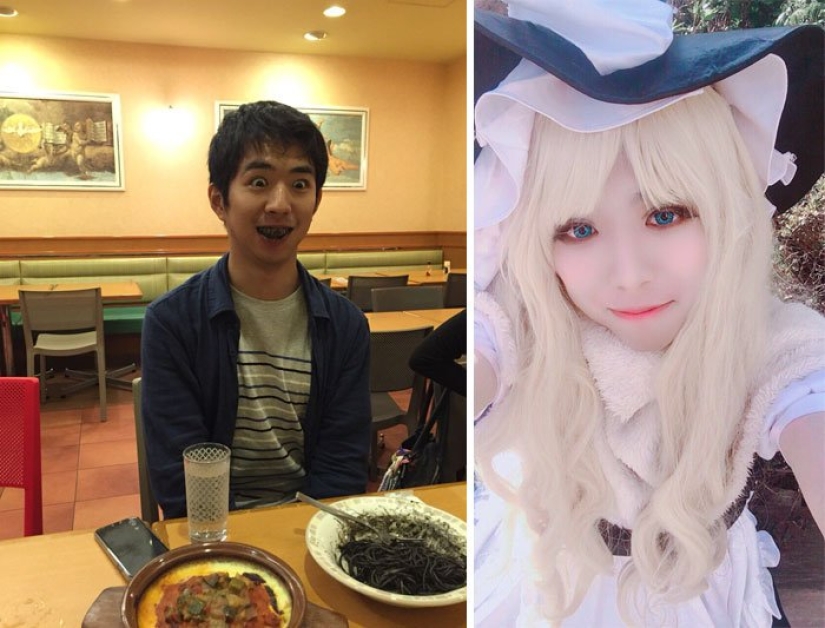"Cosplay on/off": Japanese show their photos before and after entering the image