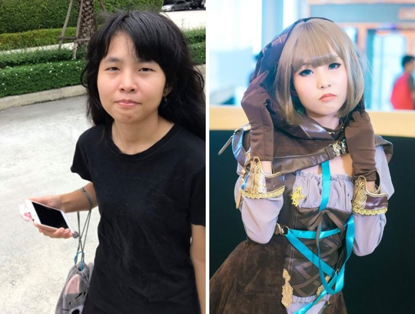 "Cosplay on/off": Japanese show their photos before and after entering the image
