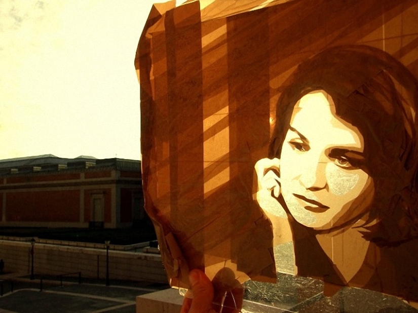 Cuadros hechos de cinta escocesa