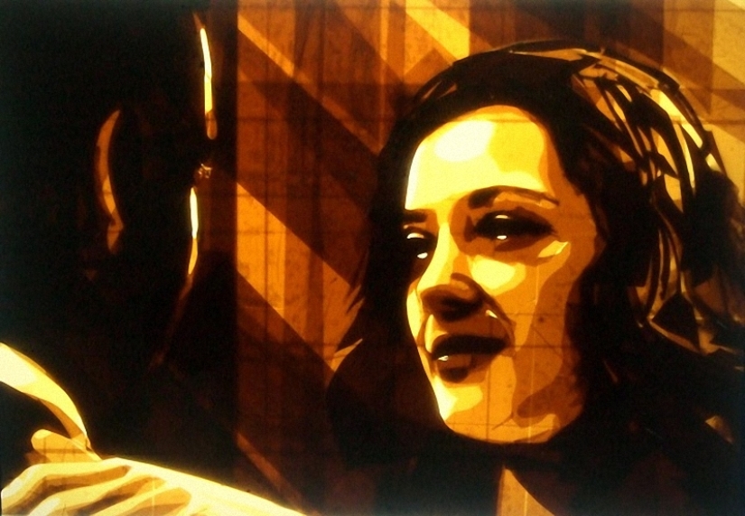 Cuadros hechos de cinta escocesa