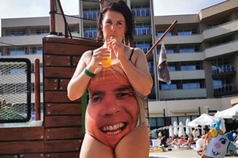 Dad didn't raise a flower for you: the father gave his daughter a swimsuit with his face to scare away guys