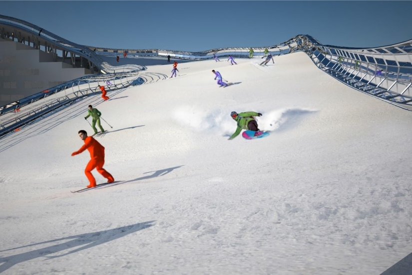 Del umbral a la tabla de snowboard: el proyecto de un edificio residencial con una pista de esquí en el techo Del umbral a la tabla de snowboard: el proyecto de un edificio residencial con una pista de esquí en el techo