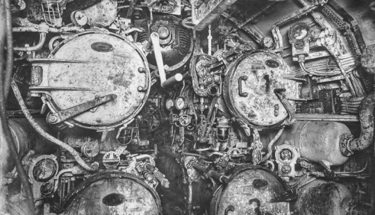 Dentro de un submarino alemán de la Primera Guerra Mundial