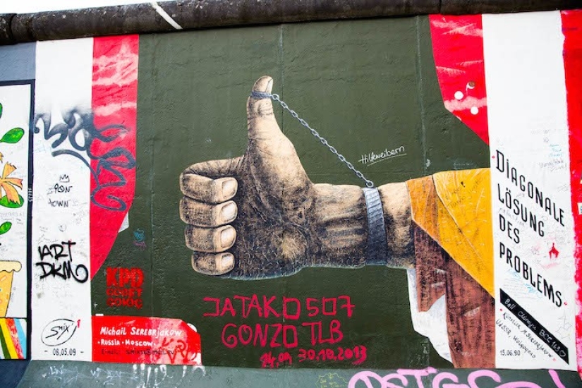 Dibujos conservados en el Muro de Berlín hasta nuestros días