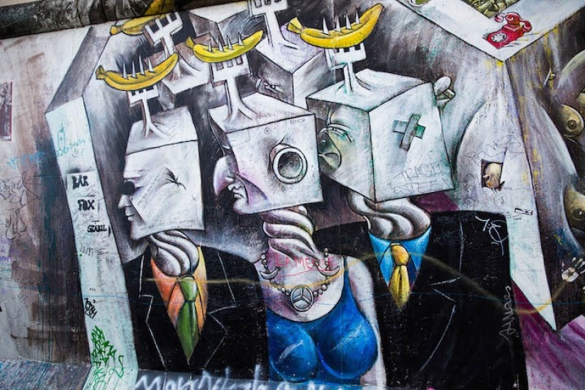 Dibujos conservados en el Muro de Berlín hasta nuestros días