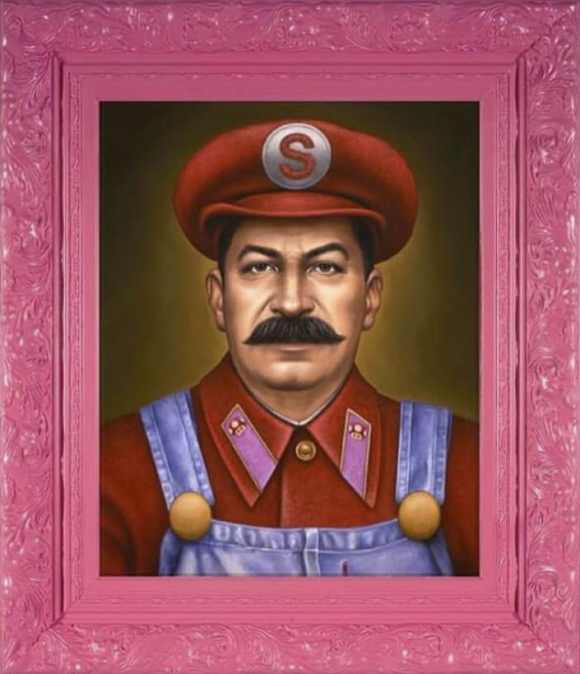 Dictators with pink glasses: mocking caricatures of famous politicians Dictators with pink glasses: mocking caricatures of famous politicians