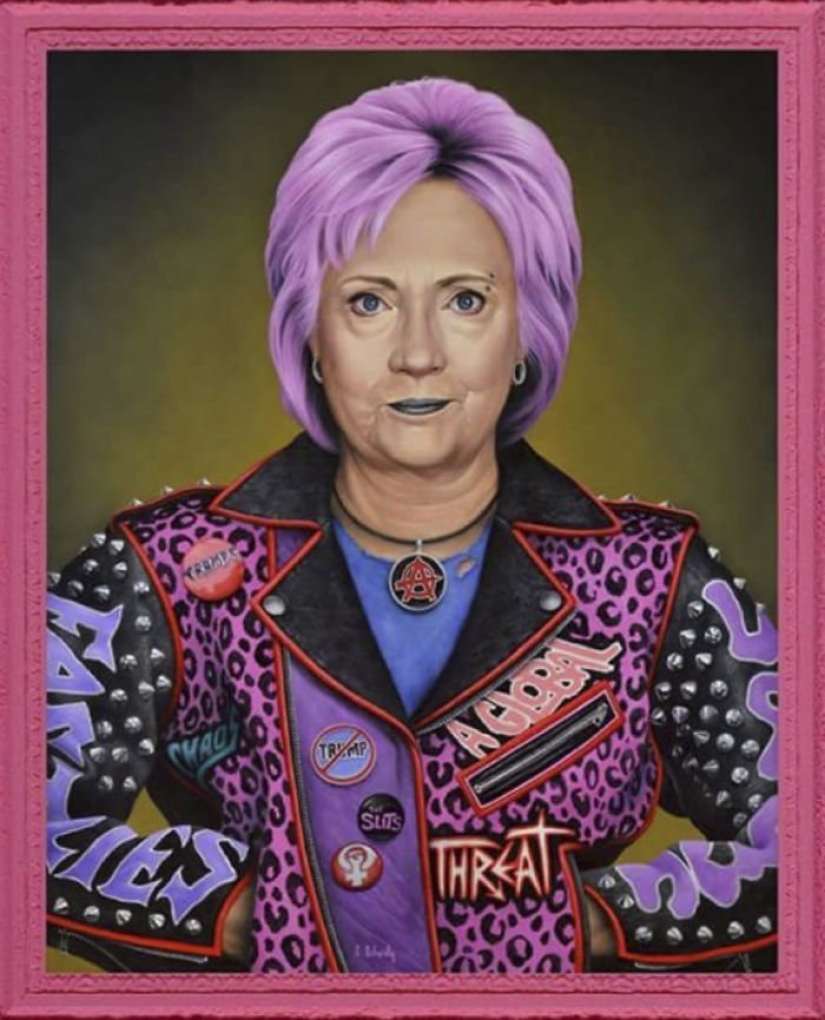 Dictators with pink glasses: mocking caricatures of famous politicians Dictators with pink glasses: mocking caricatures of famous politicians