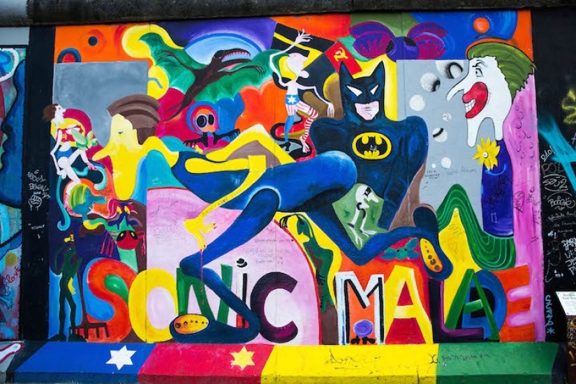 Drawings preserved on the Berlin Wall to this day