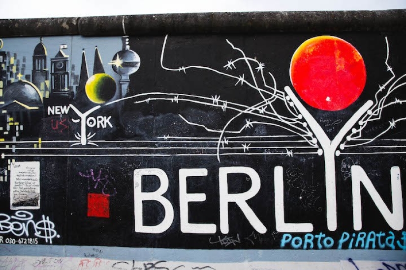 Drawings preserved on the Berlin Wall to this day