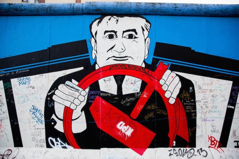 Drawings preserved on the Berlin Wall to this day