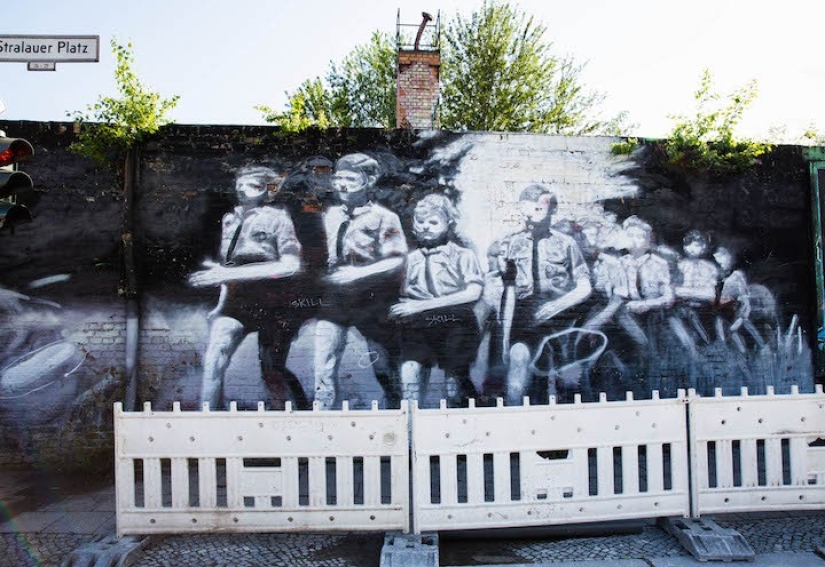 Drawings preserved on the Berlin Wall to this day