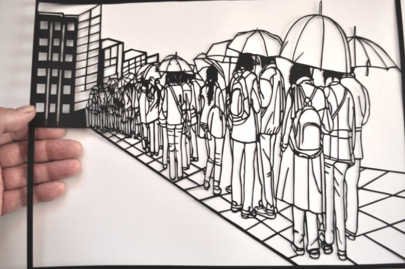 El abuelo de Pskov hace increíbles pinturas con papel