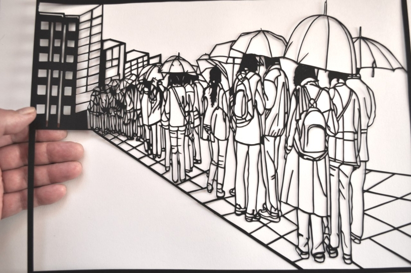 El abuelo de Pskov hace increíbles pinturas con papel