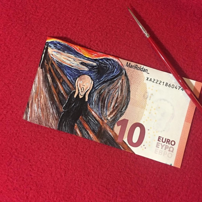 El arte es más caro que el dinero: Un español dibuja magníficas imágenes en billetes de 50 euros El arte es más caro que el dinero: Un español dibuja magníficas imágenes en billetes de 50 euros