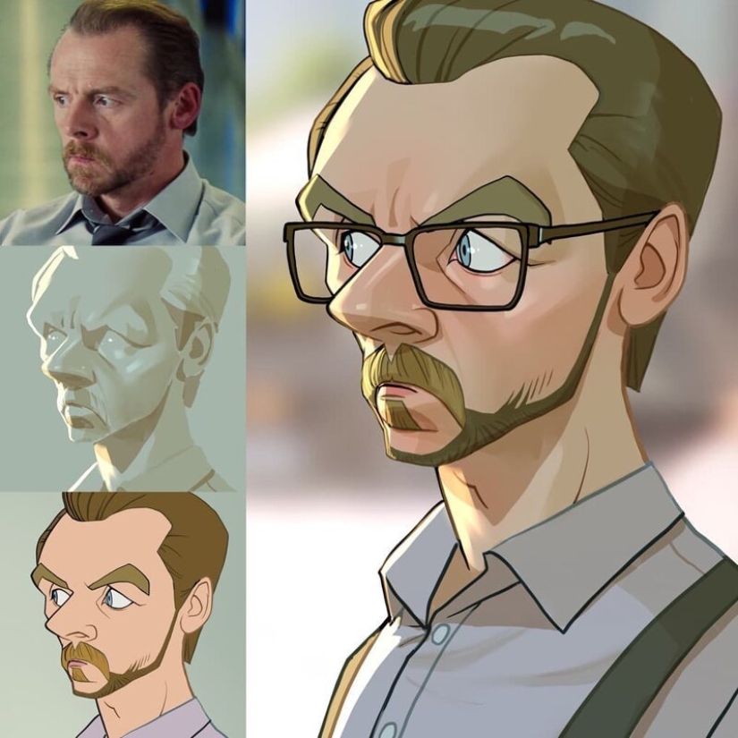 El artista chino Xi Ding retrata a celebridades en dibujos animados característicos