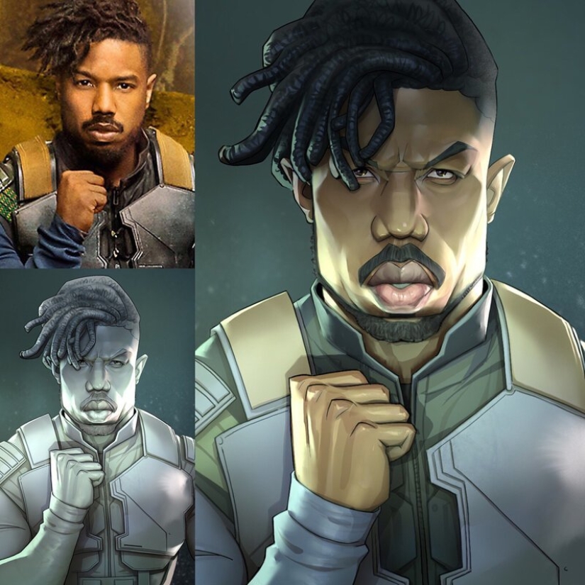 El artista chino Xi Ding retrata a celebridades en dibujos animados característicos