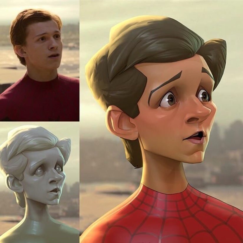 El artista chino Xi Ding retrata a celebridades en dibujos animados característicos