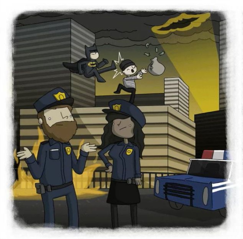 El artista hizo caricaturas divertidas de proverbios de todo el mundo, y eso es lo que salió de él