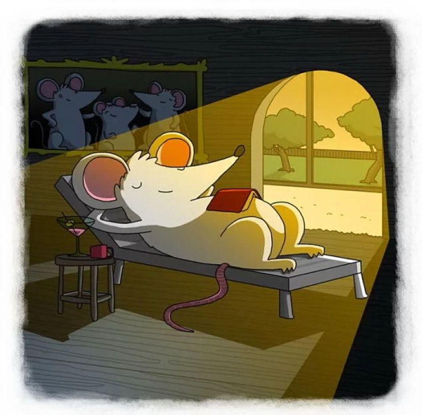 El artista hizo caricaturas divertidas de proverbios de todo el mundo, y eso es lo que salió de él