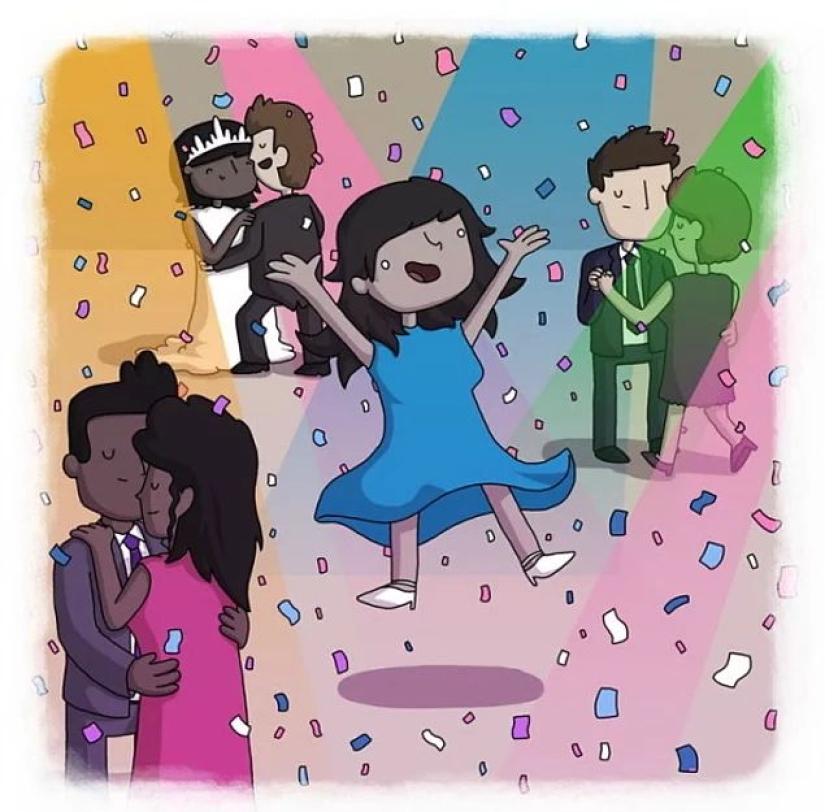 El artista hizo caricaturas divertidas de proverbios de todo el mundo, y eso es lo que salió de él