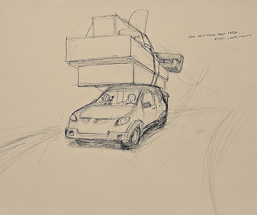 El artista ilustra cada día que pasa con su amada esposa El artista ilustra cada día que pasa con su amada esposa