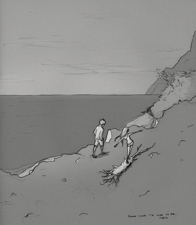 El artista ilustra cada día que pasa con su amada esposa El artista ilustra cada día que pasa con su amada esposa