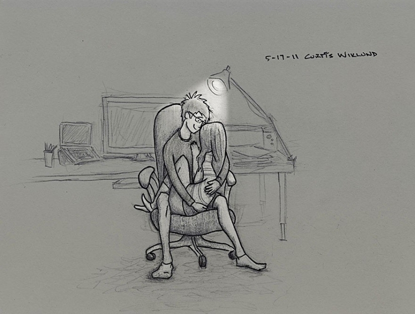 El artista ilustra cada día que pasa con su amada esposa El artista ilustra cada día que pasa con su amada esposa