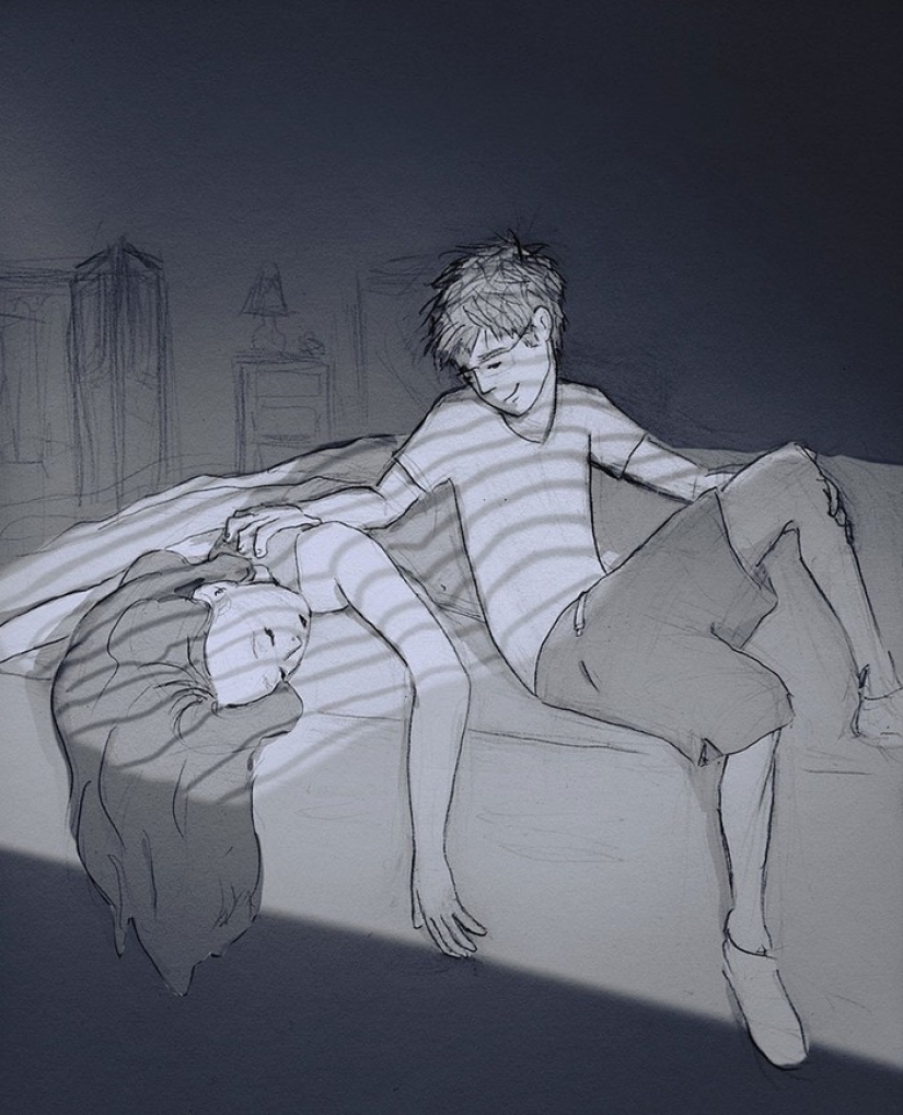 El artista ilustra cada día que pasa con su amada esposa El artista ilustra cada día que pasa con su amada esposa