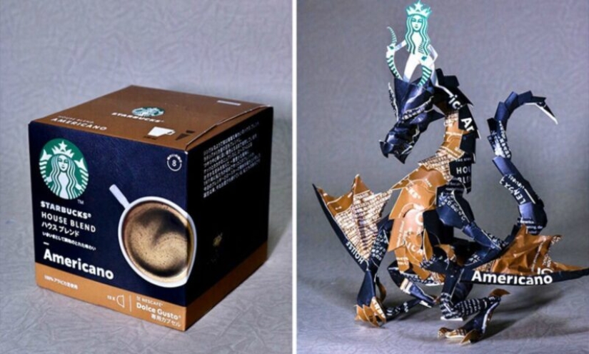 El artista japonés Harukiru transforma envases en obras de arte