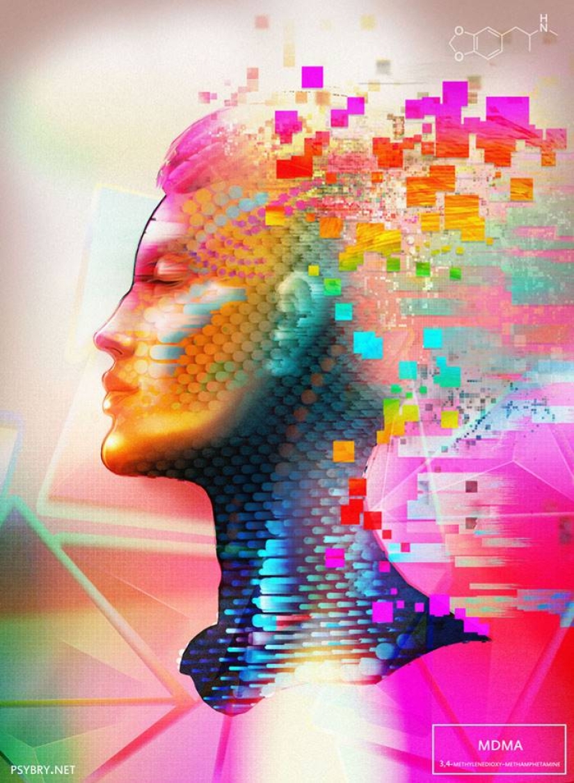 El artista tomó 20 medicamentos diferentes para demostrar los efectos de los medicamentos en el cerebro humano