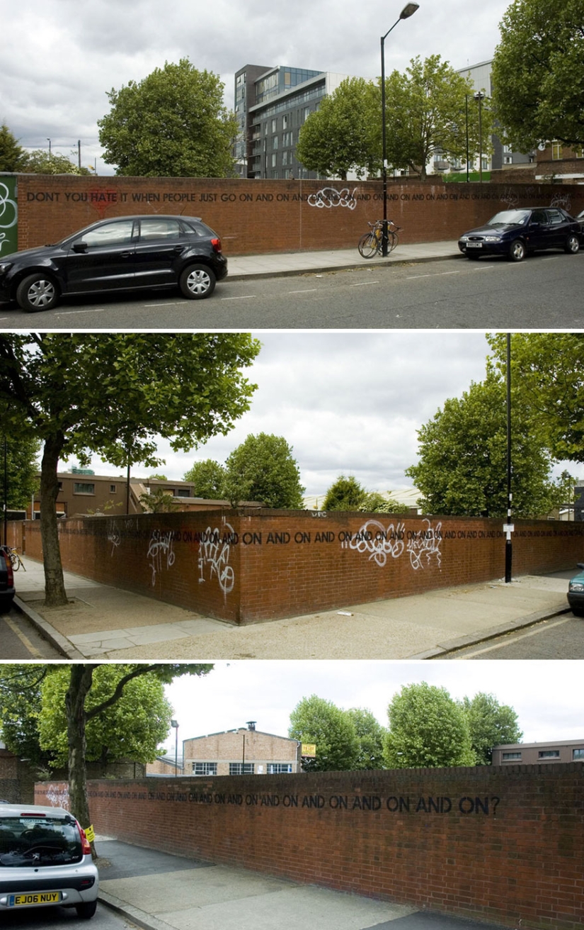 El británico se burla sin piedad de carteles de películas, señales de tráfico y publicidad El británico se burla sin piedad de carteles de películas, señales de tráfico y publicidad