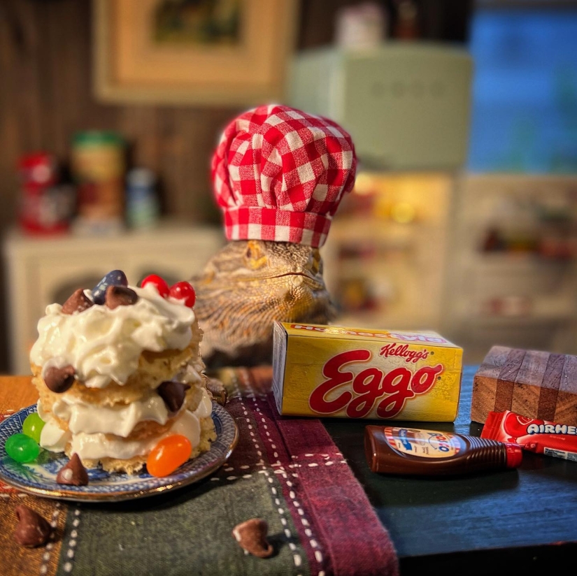 El chef lagarto Lenny the Lizard es una estrella de las redes sociales y autor de libros de cocina El chef lagarto Lenny the Lizard es una estrella de las redes sociales y autor de libros de cocina