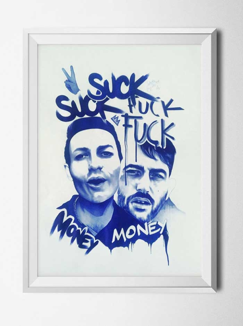 El chico dibuja con un simple bolígrafo, y resulta casi una foto