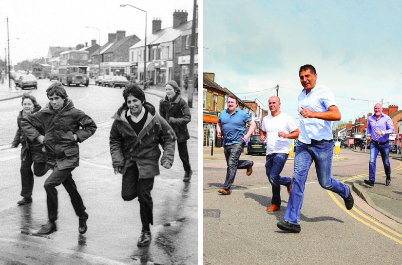 El fotógrafo toma fotos de los habitantes de un pueblo inglés muchos años después