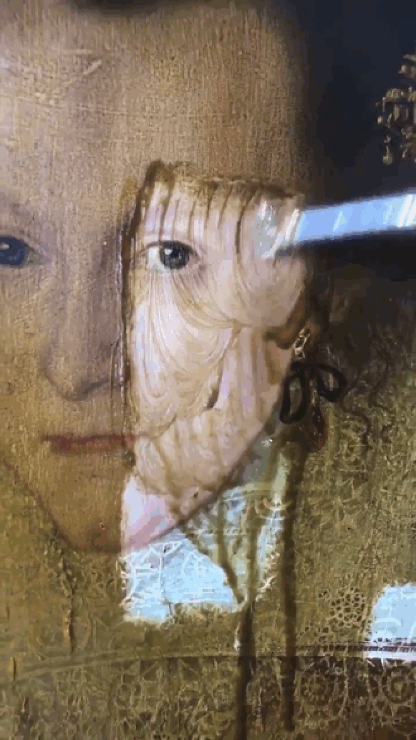 El retrato del siglo XVII se limpió de una capa de barniz y el resultado es impresionante