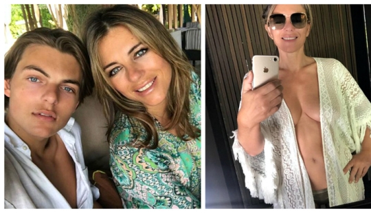 Elizabeth Hurley's 15-year-old son takes candid pictures of his 52-year-old mother Elizabeth Hurley's 15-year-old son takes candid pictures of his 52-year-old mother