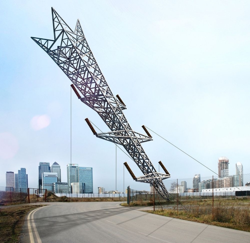 En manos de este británico, las casas se derriten, vuelan y se deslizan a los pies de los transeúntes