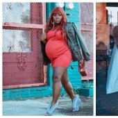 En plena preparación para el combate: la glamurosa madre hizo maquillaje profesional y aumentó sus pestañas antes de dar a luz