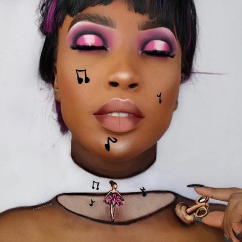 Esta mujer crea impresionantes ilusiones ópticas en su rostro usando solo maquillaje.