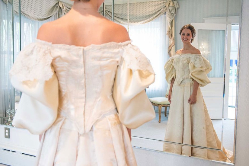 Esta novia es la undécima de su familia en usar este vestido de novia de 120 años