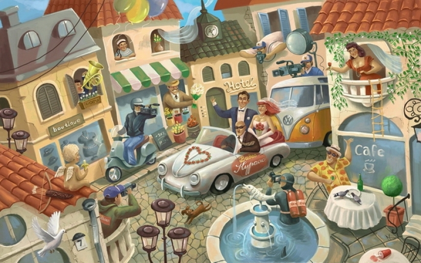 Este mundo loco en los dibujos irónicos del ilustrador Dmitry Korotchenko