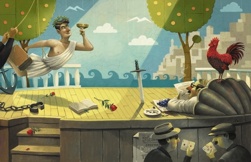 Este mundo loco en los dibujos irónicos del ilustrador Dmitry Korotchenko