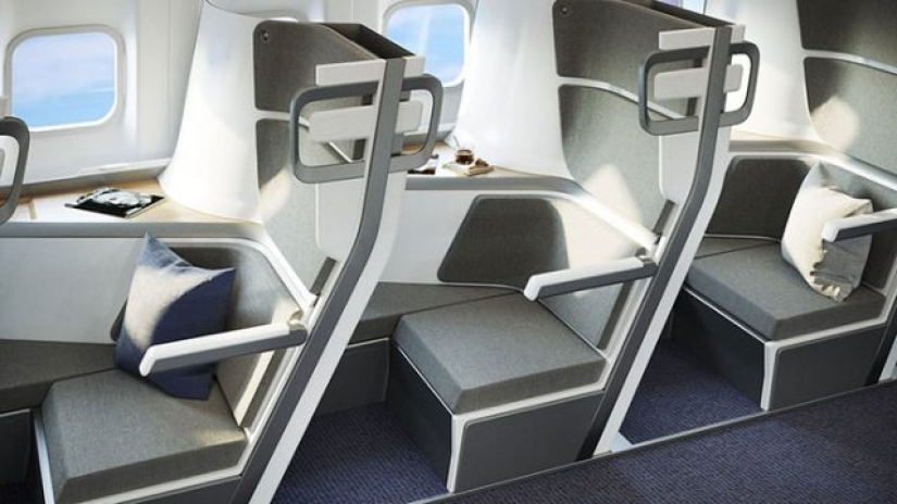 Este nuevo diseño de asiento de avión permite a los pasajeros económicos acostarse