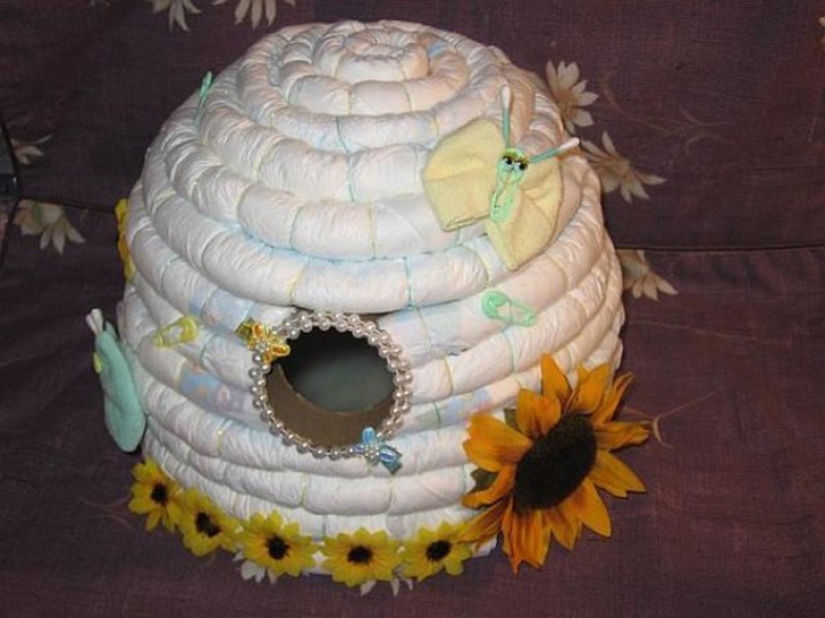 Estructuras impensables hechas de pañales para bebés para futuros padres